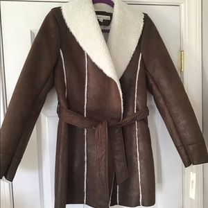 faux shearling Wrap Jacket